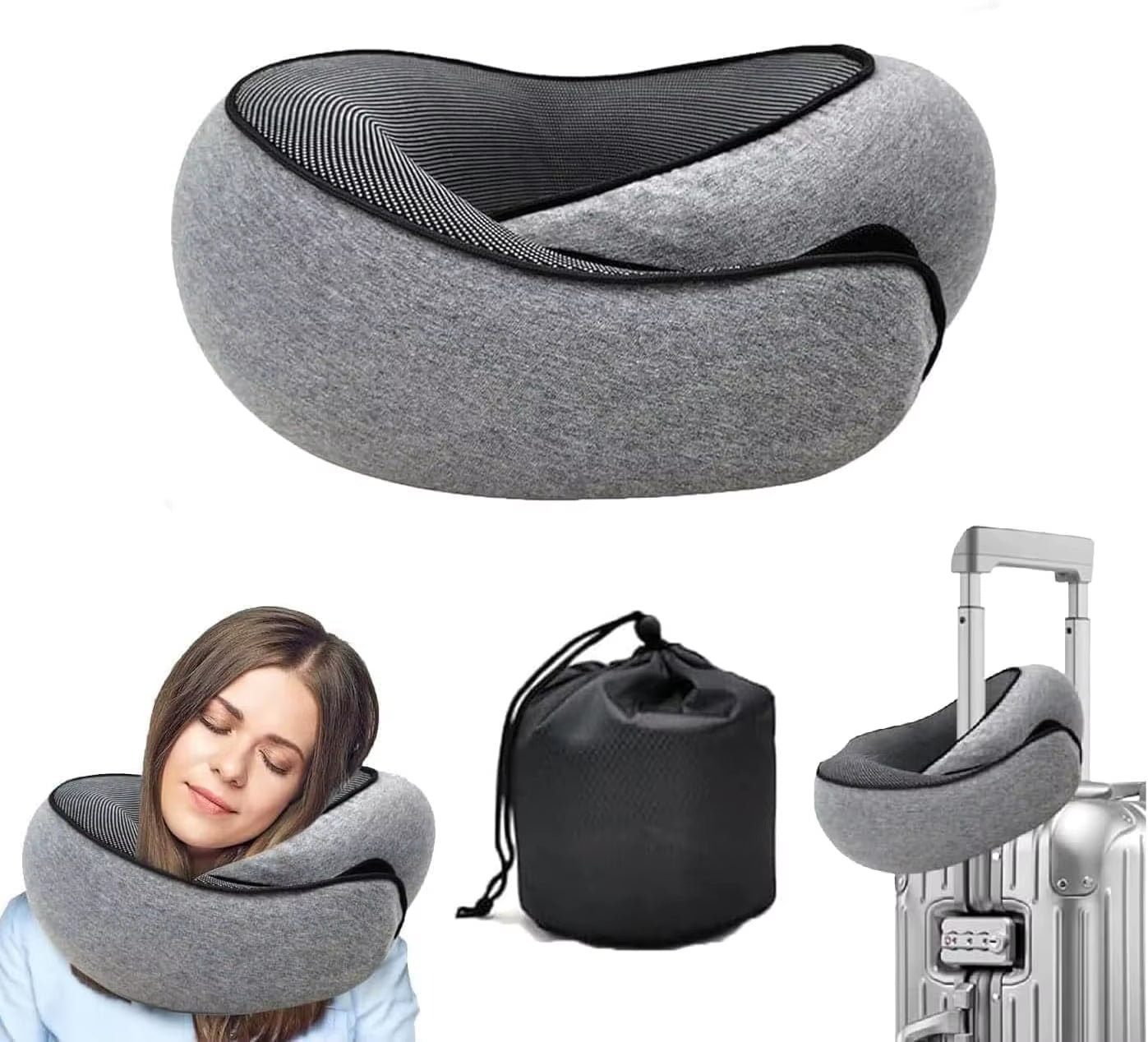 Cloudrest U-Shape Pillow – Memory Foam Travel Neck Cushion for Car, Plane & Home Comfort