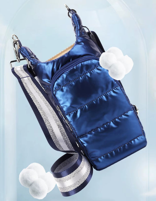 Load image into Gallery viewer, Hydrocarry Puffer Tote – Adjustable Strap Water Bottle Carrier for Outdoor Travel &amp; Daily Adventures
