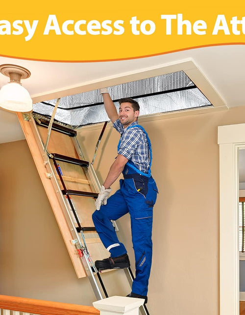 Load image into Gallery viewer, Attic Stairs Insulation Cover 25&quot;X54&quot;X11&quot;, Attic Door Insulation Cover, R-Value 15.5 Attic Hatch Insulation, Class a Fireproof Attic Tent Ladder Insulation Cover Kit
