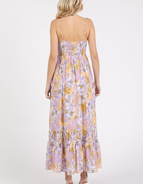 Load image into Gallery viewer, Mittoshop Floral Smocked Back Ruffled Hem Maxi Cami Dress
