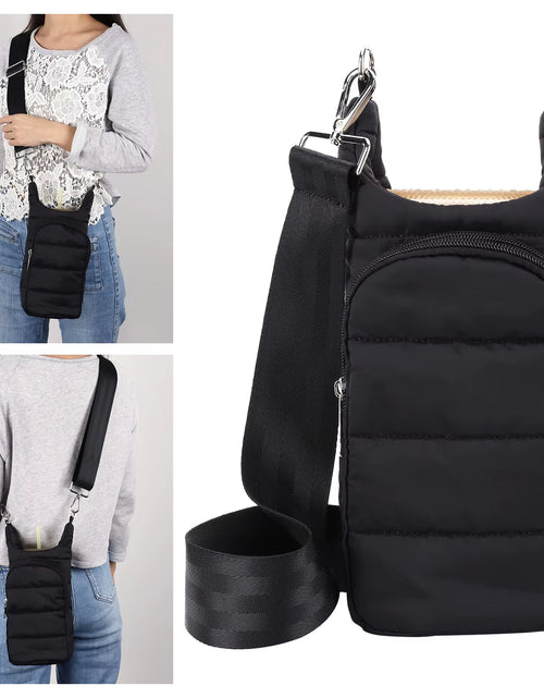 Load image into Gallery viewer, Hydrocarry Puffer Tote – Adjustable Strap Water Bottle Carrier for Outdoor Travel &amp; Daily Adventures
