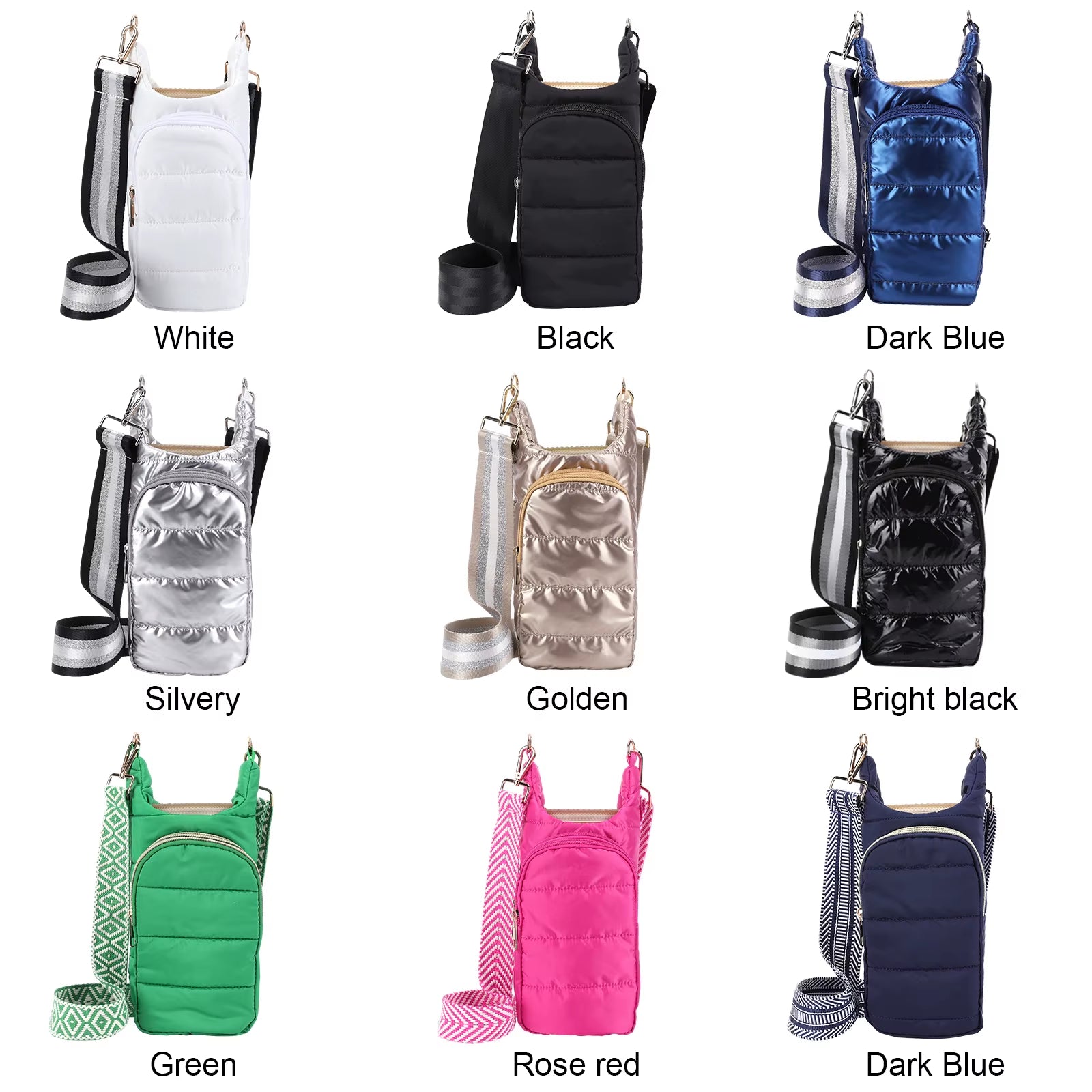 Hydrocarry Puffer Tote – Adjustable Strap Water Bottle Carrier for Outdoor Travel & Daily Adventures