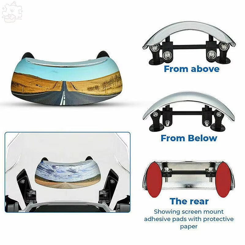 Motorbike 180° Wide-Angle Full-View Reversing Mirrors – Blind Spot-Free & Ultimate Front Guard