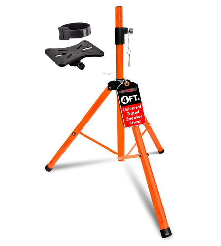 5Core Speaker Stand Tripod Floor Short Adjustable DJ Studio Monitor Stands Pole Mount ORANGE
