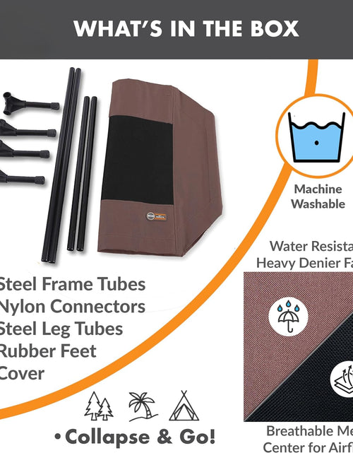 Load image into Gallery viewer, Original Pet Cot Elevated Dog Bed Chocolate/Black Mesh Large 30 X 42 X 7 Inches
