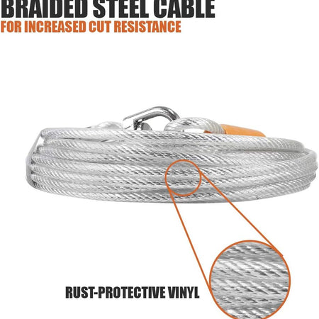 Pet Reflective Tie Out Cable for Large Dog up to 90 Pound, 25 Feet