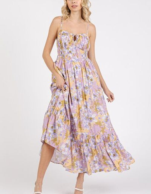 Load image into Gallery viewer, Mittoshop Floral Smocked Back Ruffled Hem Maxi Cami Dress
