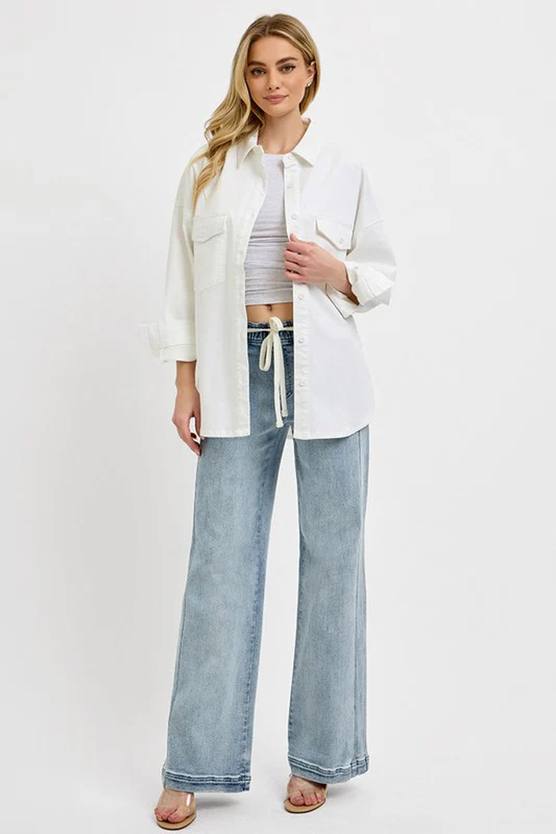 RISEN Full Size Straight Leg Jeans with Pockets plus Size