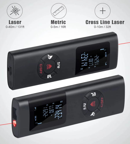 Smartmeasure 40M/60M Mini Laser Distance Meter – USB Rechargeable Handheld Rangefinder for Accurate Measurements