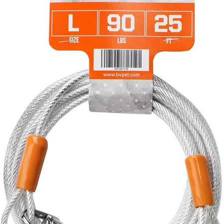 Pet Reflective Tie Out Cable for Large Dog up to 90 Pound, 25 Feet
