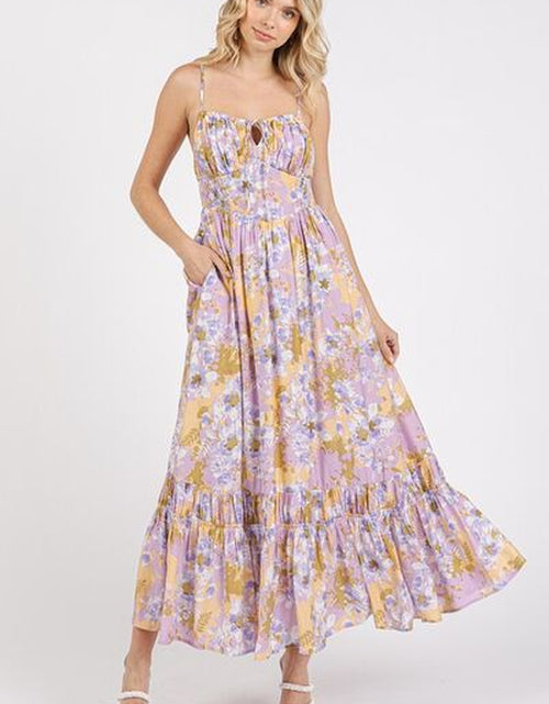 Load image into Gallery viewer, Mittoshop Floral Smocked Back Ruffled Hem Maxi Cami Dress
