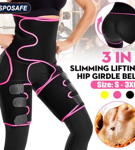 Body 3-In-1 Waist and Thigh Trimmer for Women Weight Loss Butt Lifter Waist Trainer Slimming Support Belt Hip Raise Shapewear
