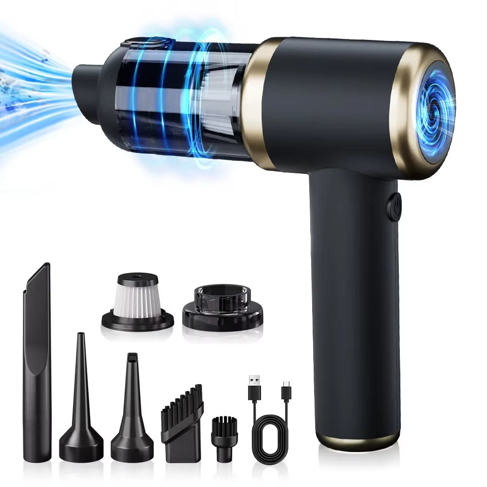 Powerclean Pro – Wireless Mini Car Vacuum Cleaner with High Suction & Dual-Purpose Blow/Suction